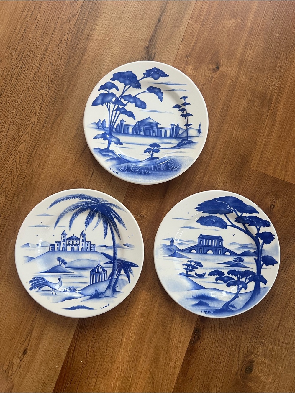 3 Vintage L. Mauri Made in Italy Plates